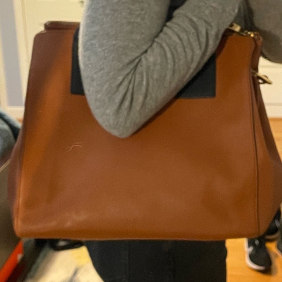 Badgley Mishka Two-Tone Leather Satchel Handbag - Picture 12 of 12